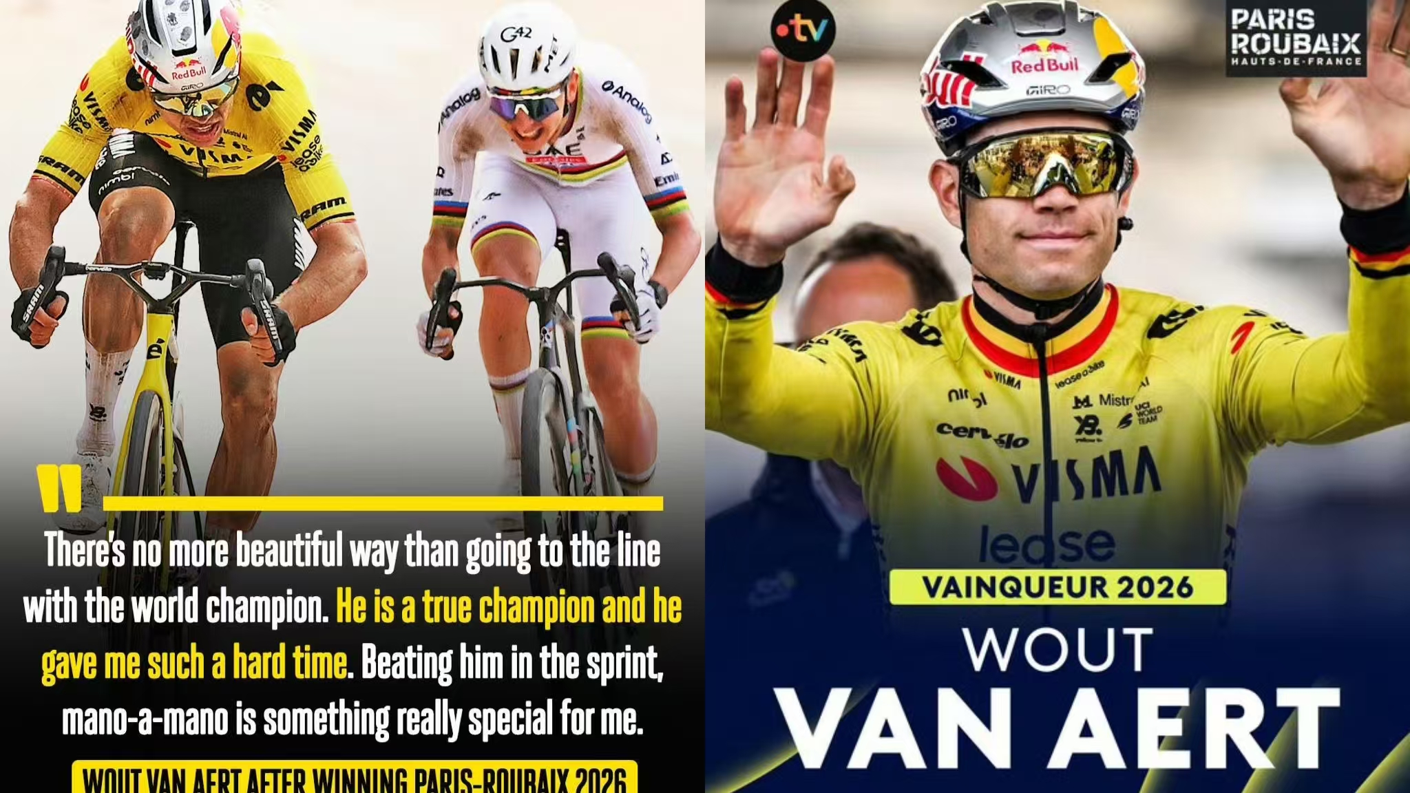 Een comeback uit de "Hel van het Noorden": Van Aerts beslissende overwinning op de twee reuzen